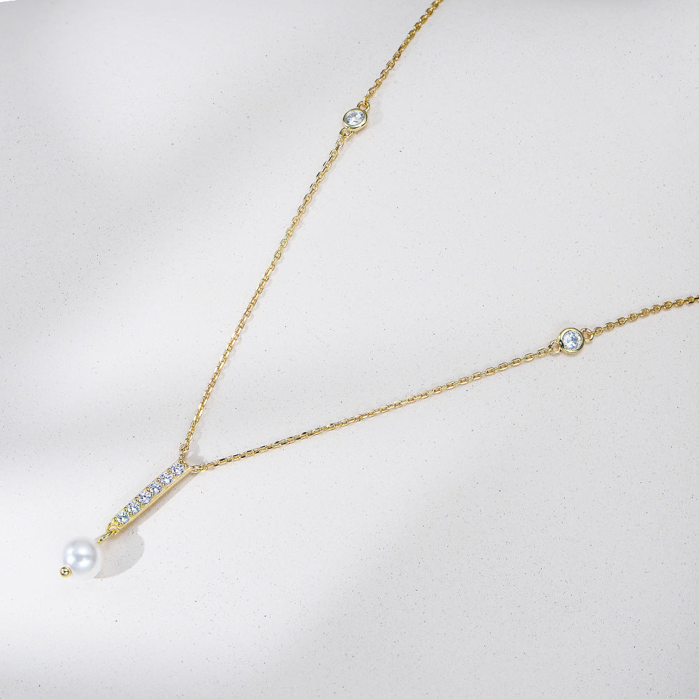 colar gota de brilho e pérola