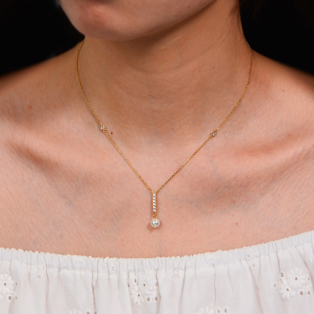 colar gota de brilho e pérola