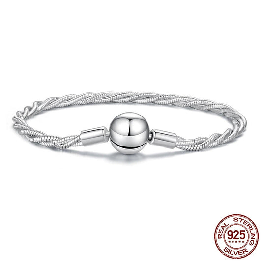 Pulseira Semi-Rígida para berloques Nó de Prata