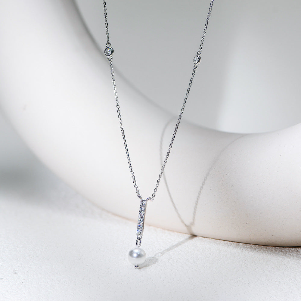 colar gota de brilho e pérola