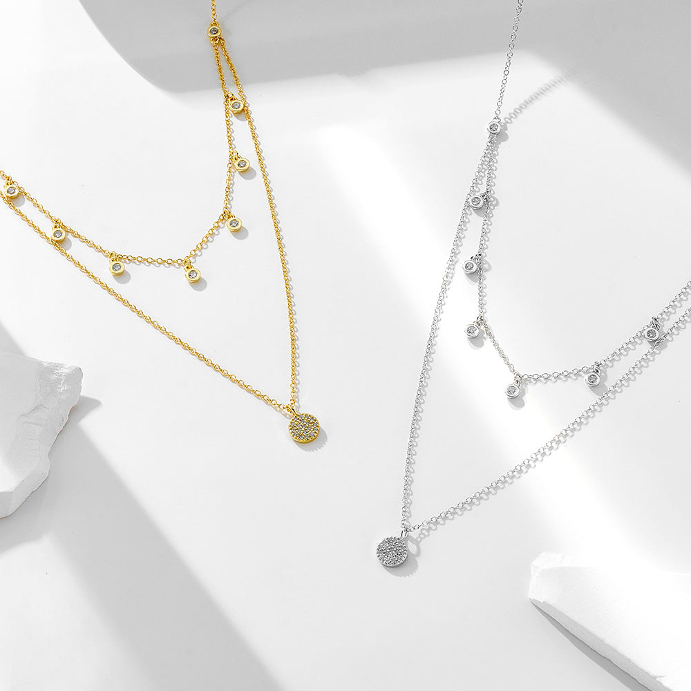 colar duplo chuva de brilho