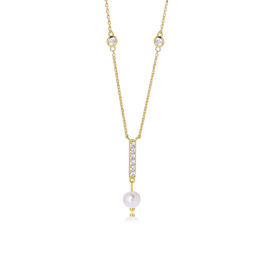 Colar Gota de Brilho e Pérola