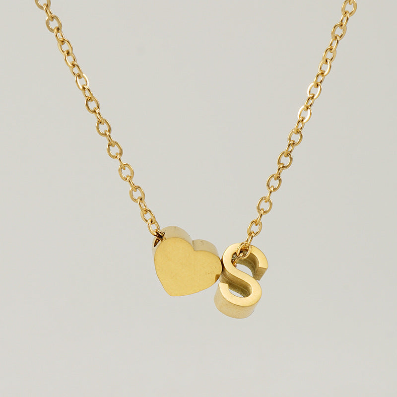 colar coração e letra