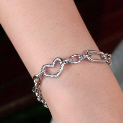 Pulseira Berloques Correntes Elos de Prata