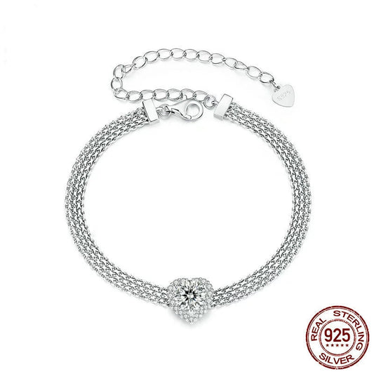 Pulseira Coração Brilhante