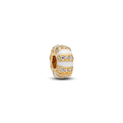 Charm Ouro Separador Branco Brilhante
