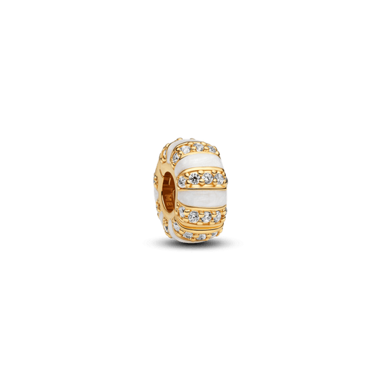 Charm Ouro Separador Branco Brilhante