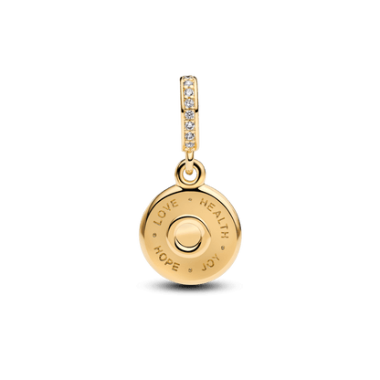 Charm Ouro Pendente Feliz Aniversario Duplo