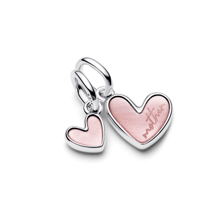 Charm Prata Coracao De Mae E Filha Divisivel