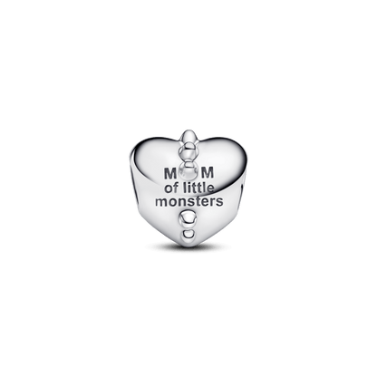 Charm Prata Coracao Monstrinhos Da Mamae