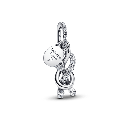 Charm Prata Pendente Nó Infinito Brilhante