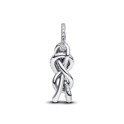 Charm Prata Pendente Nó Infinito Brilhante