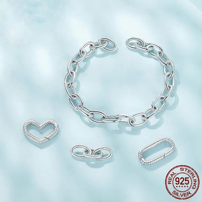 Pulseira Berloques Correntes Elos de Prata
