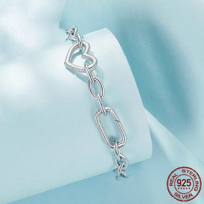 Pulseira Berloques Correntes Elos de Prata