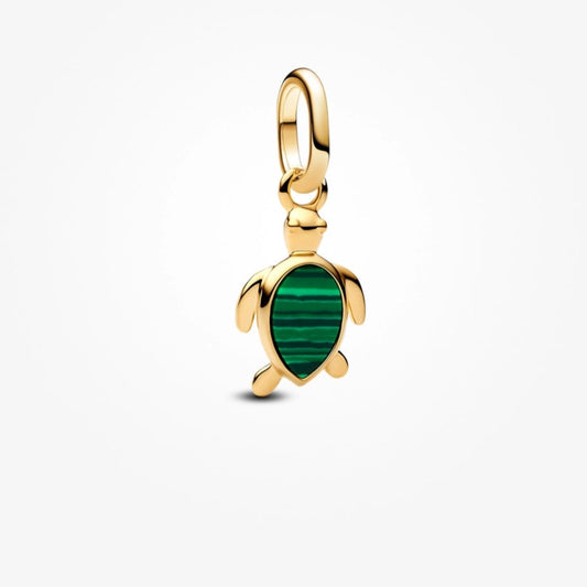 Berloque Tartaruga Verde Dourada